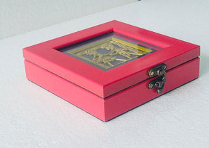 Dhokra art red Wooden box